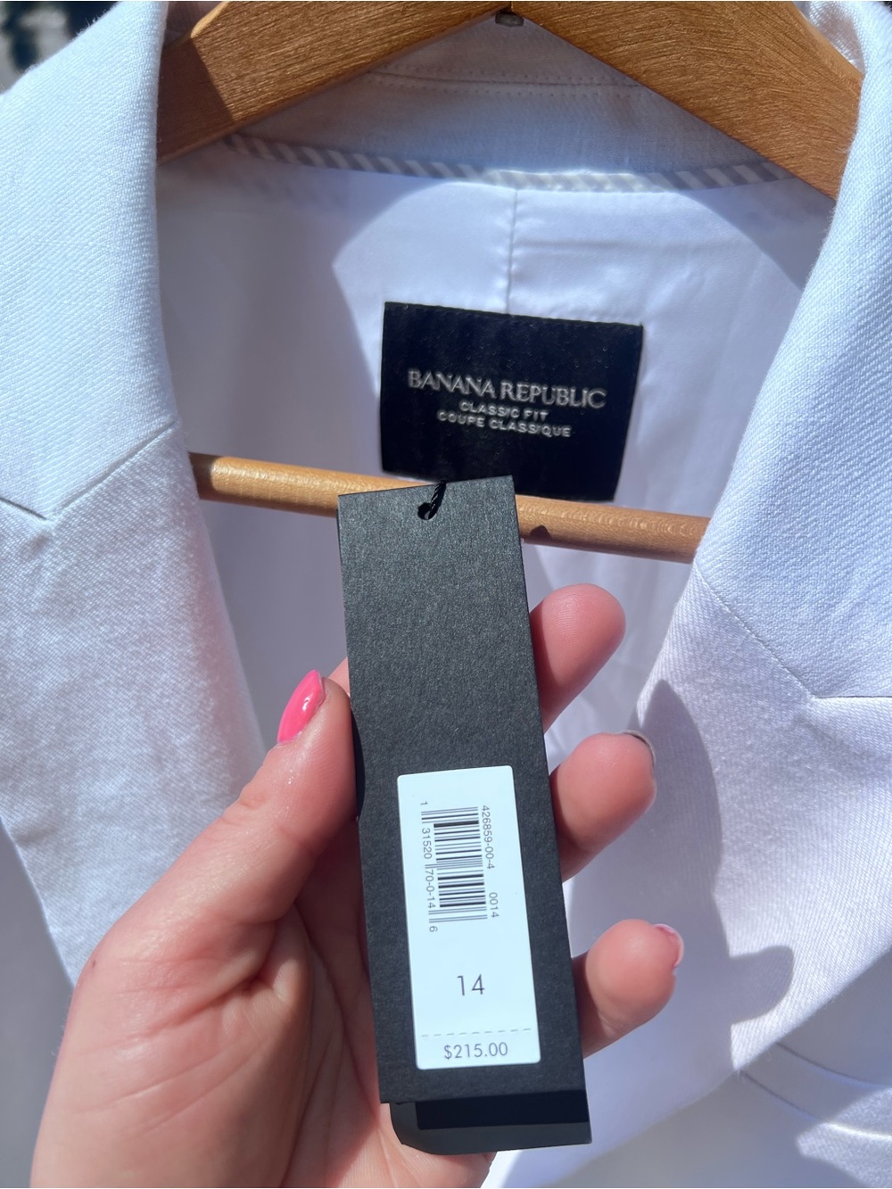 NWT Banana Republic Classic Fit White Blazer Linen Cotton Blend - Picture 3 of 6